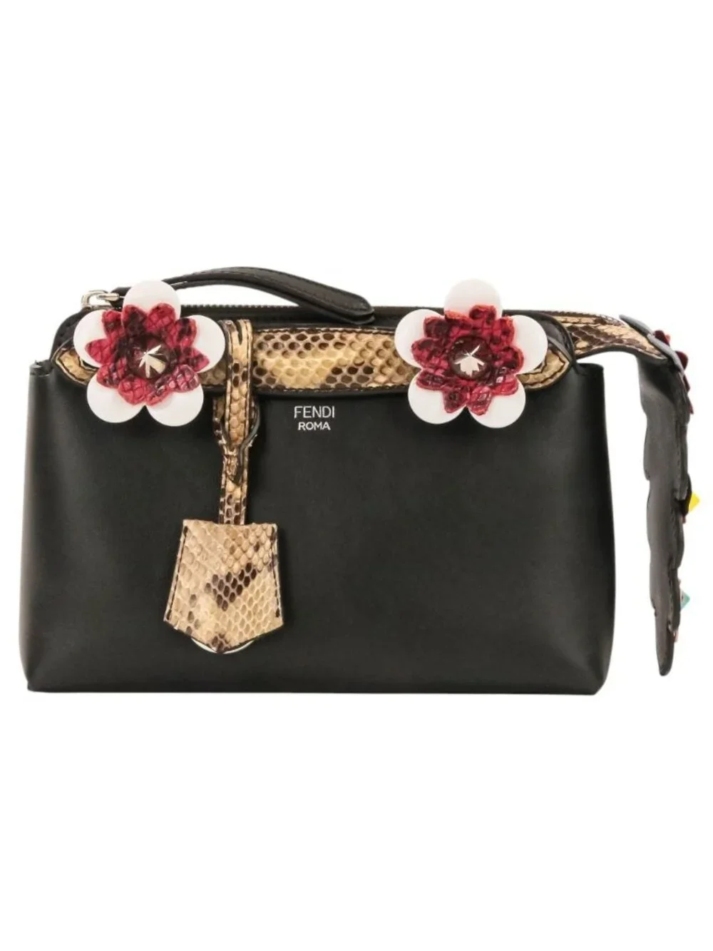 Fendi by the Way Leather Mini Shoulder Bag Clutch Black